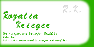 rozalia krieger business card